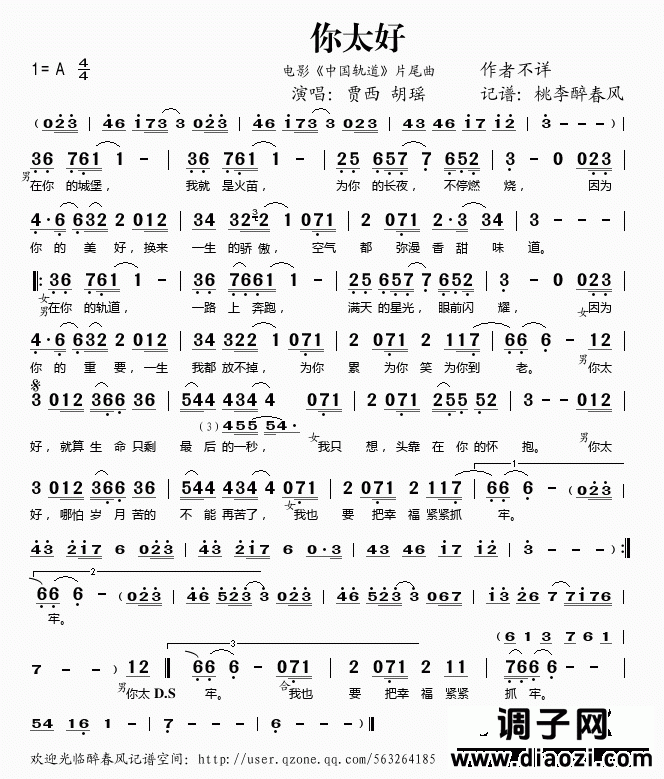 你太好（电影《中国轨道》片尾曲）