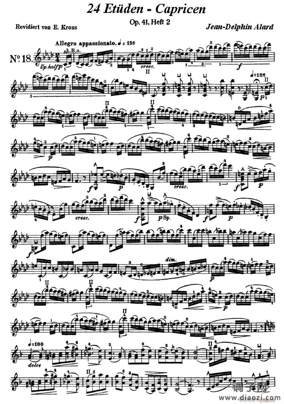 让 德尔菲 阿拉尔-12首小提琴隨想练习曲之18