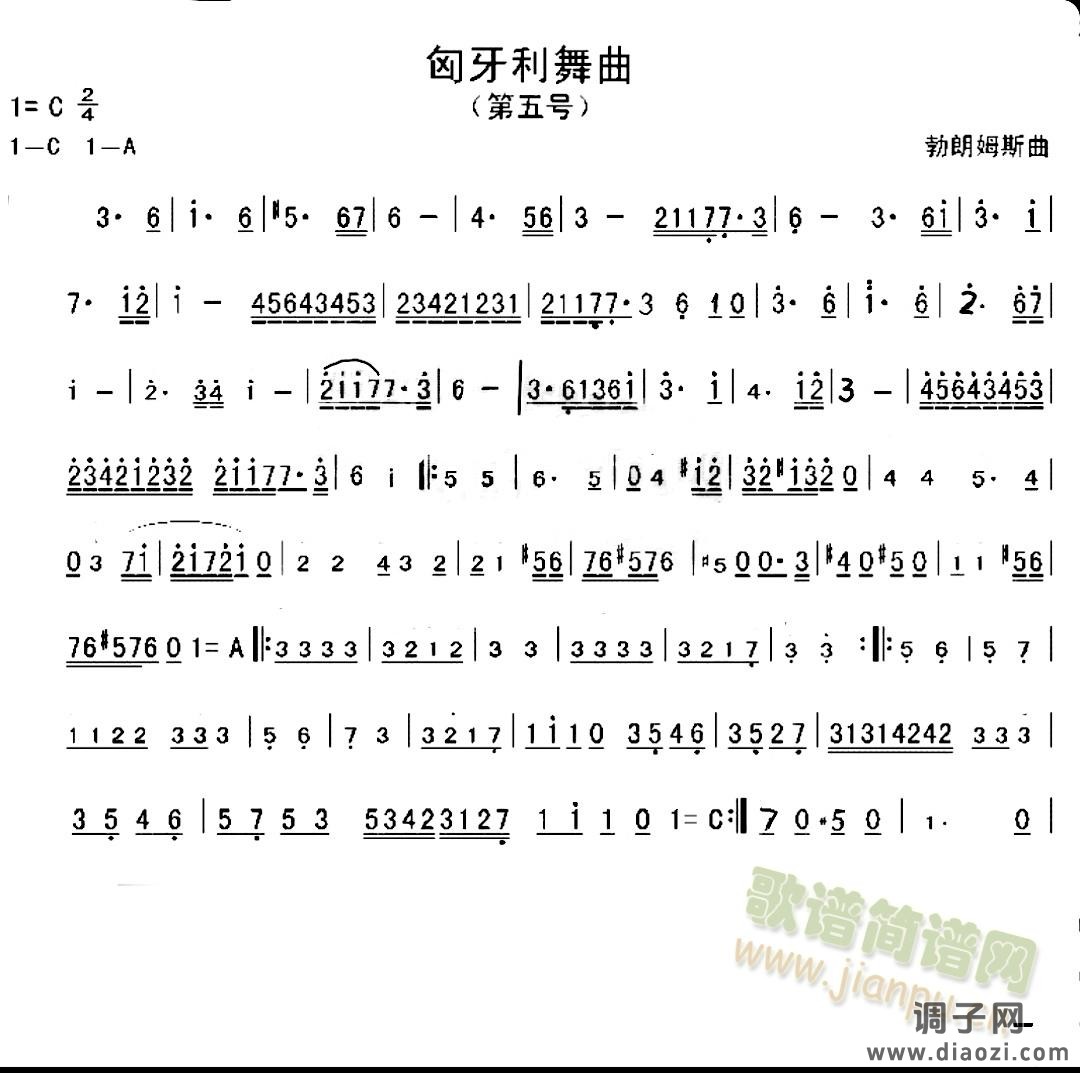 匈牙利舞曲（第五号）