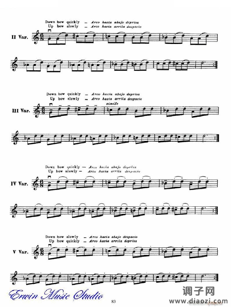 麦亚班克小提琴演奏法第三部分-第二和第三把位的位置6 提琴谱