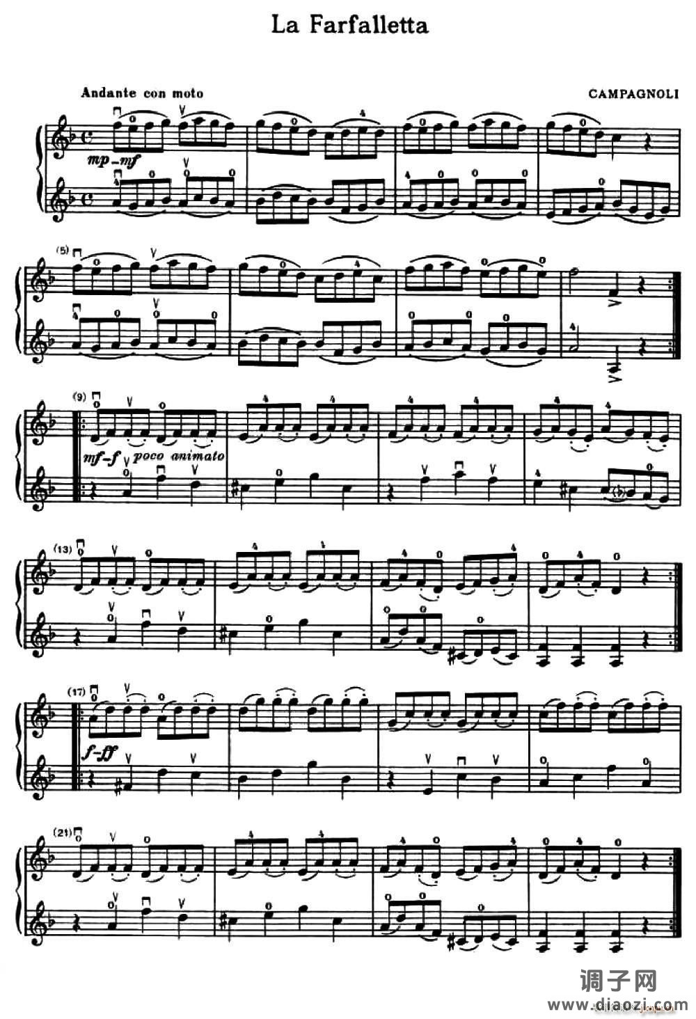 La Farfalletta（小蝴蝶）（小提琴二重奏）