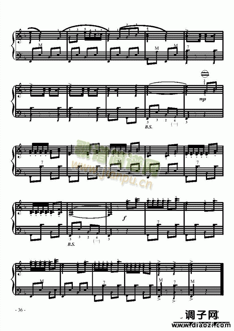 三级乐曲《小啄木鸟》 键盘类 手风琴