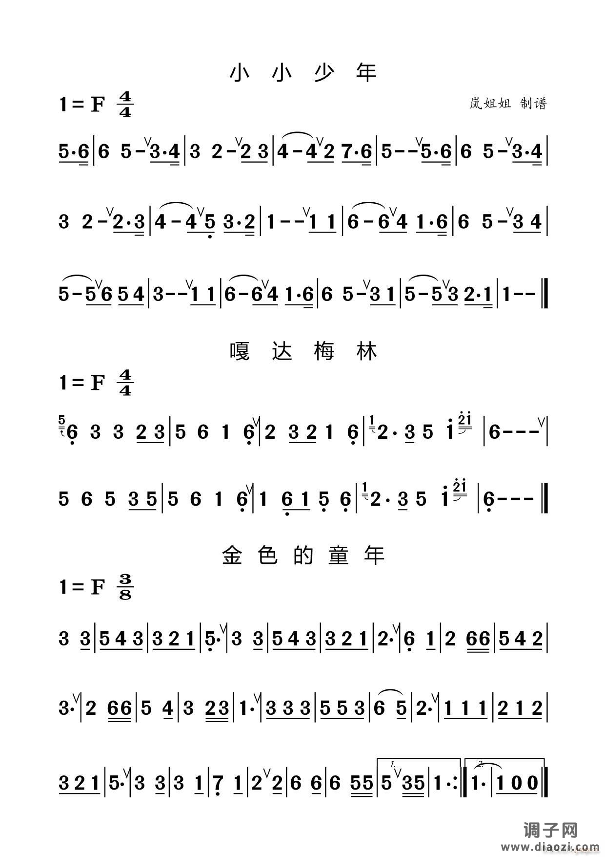 竹笛入门练习曲五（小小少年 嘎达梅林 金色的童年）