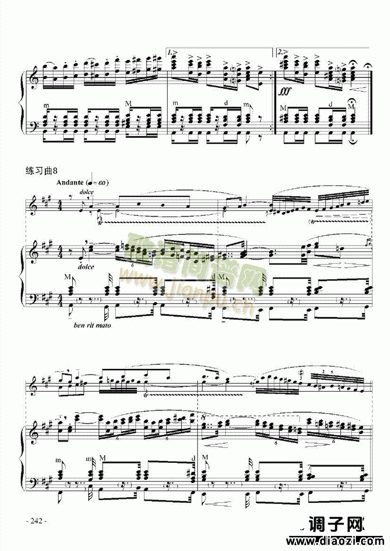 九级乐曲《帕格尼尼主题与变奏》 键盘类 手风琴