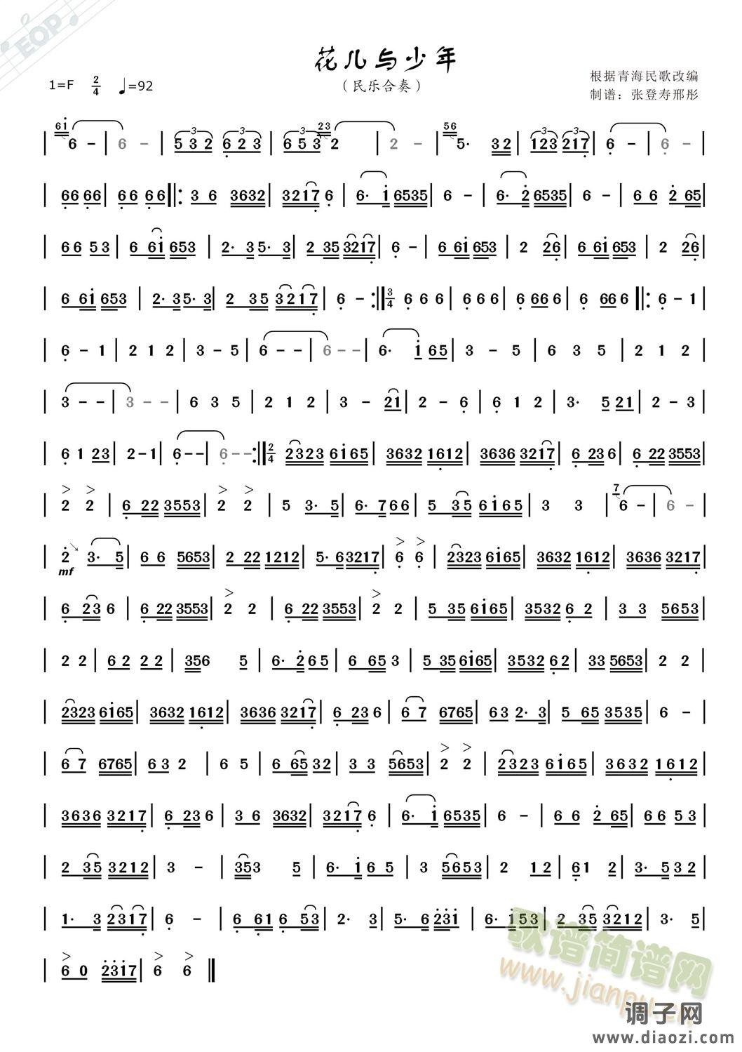 花儿与少年（二胡曲）