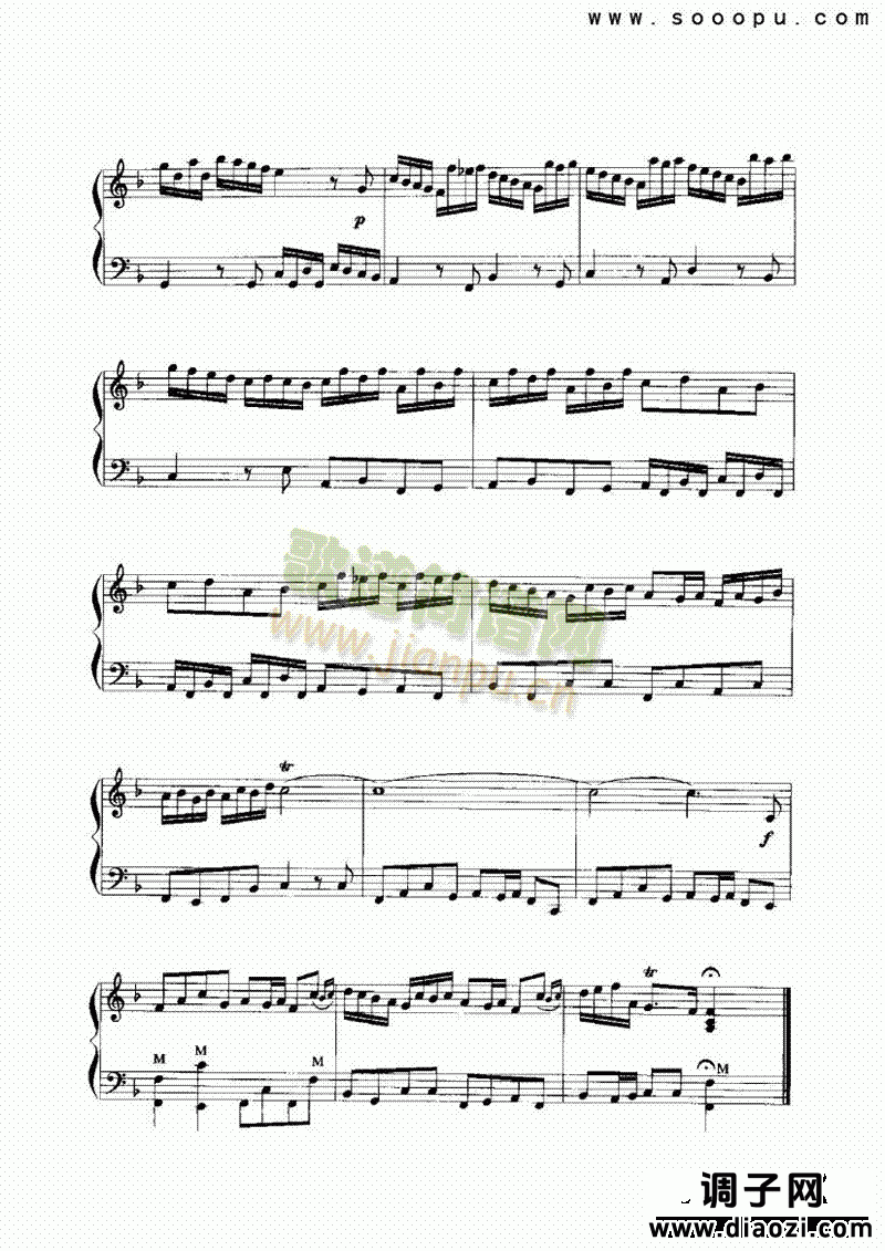 F大调随想曲 键盘类 手风琴