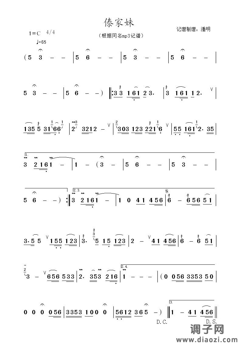 傣家妹《葫芦丝独奏曲》