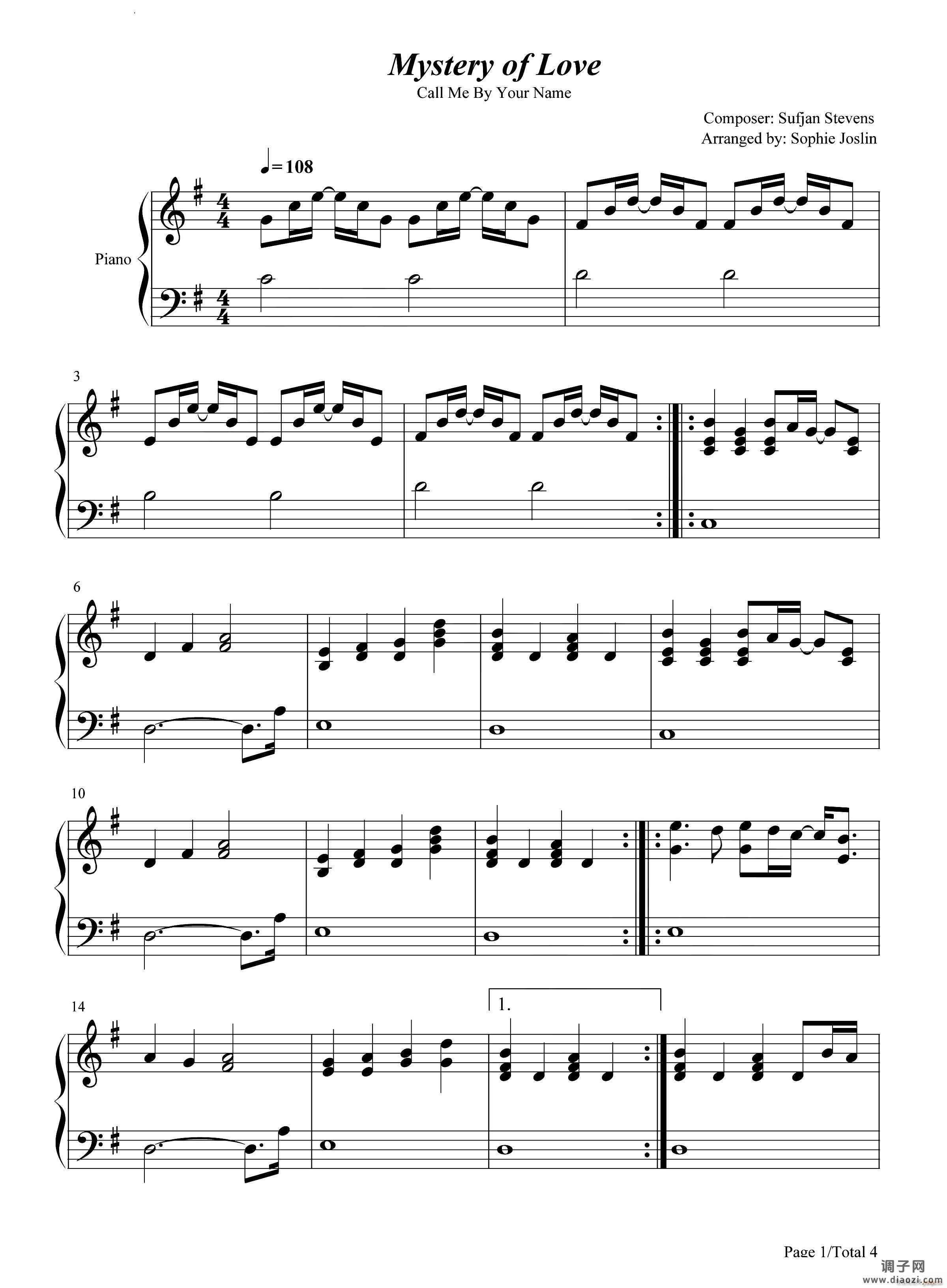 Mystery of Love爱的奥秘请以你的名字呼唤我插曲