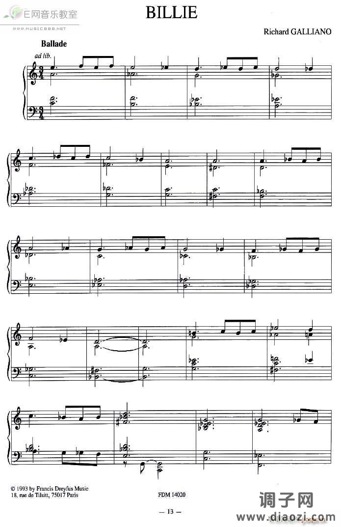 BILLIE-理查德 加里亚诺曲
