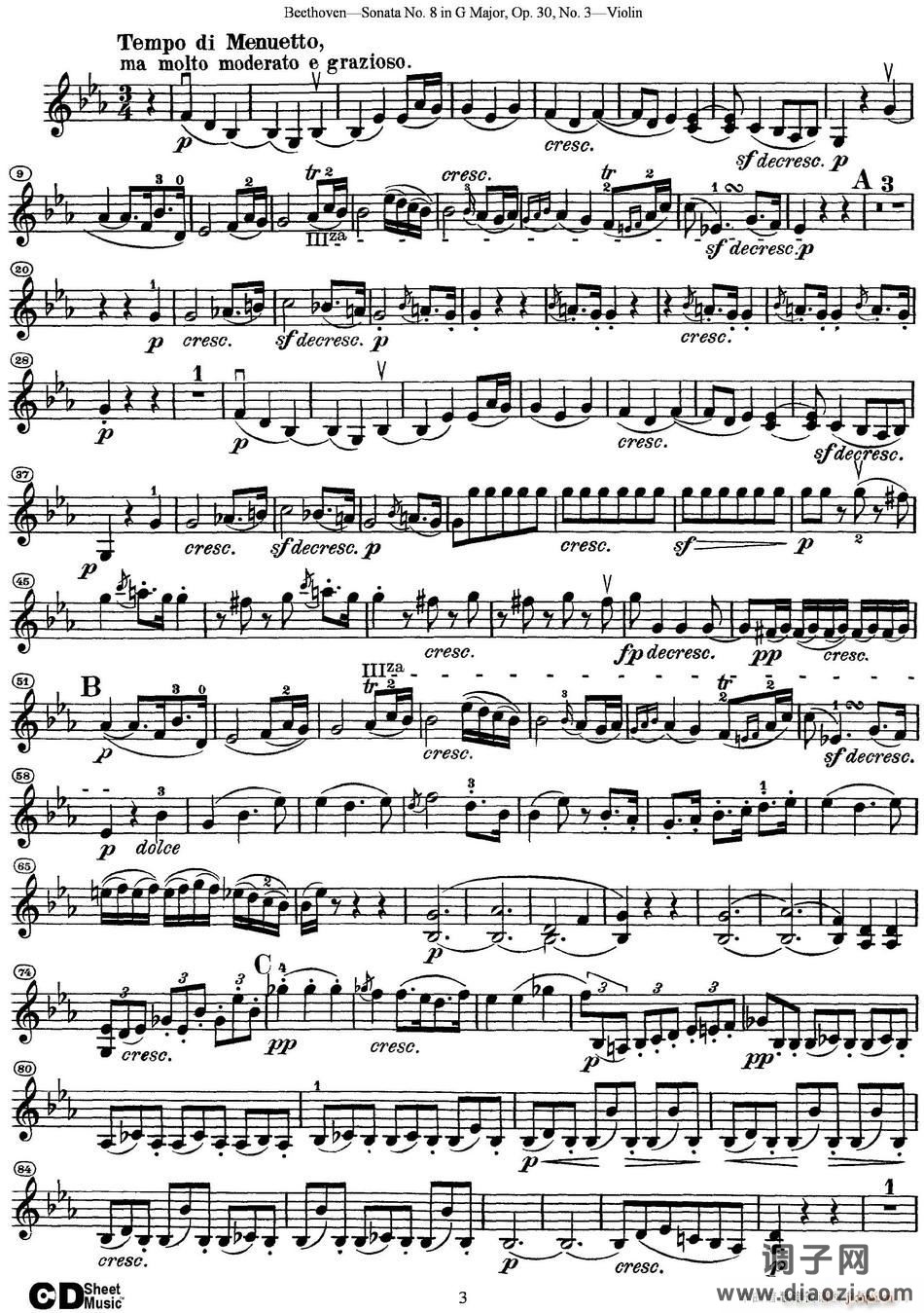 Violin Sonata No 8 in G Major Op 30 No 3