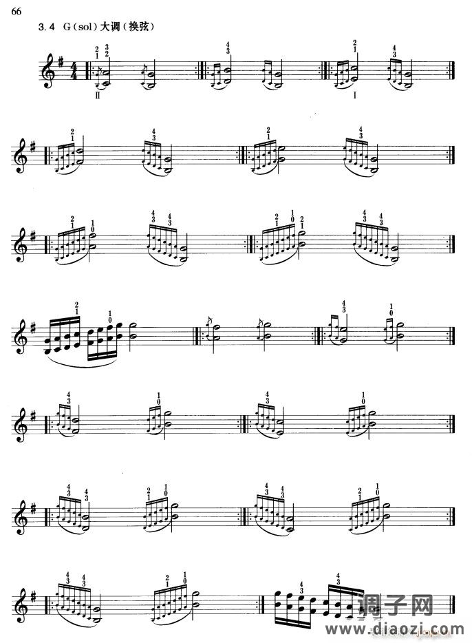 G大小调双弦音阶快速练习