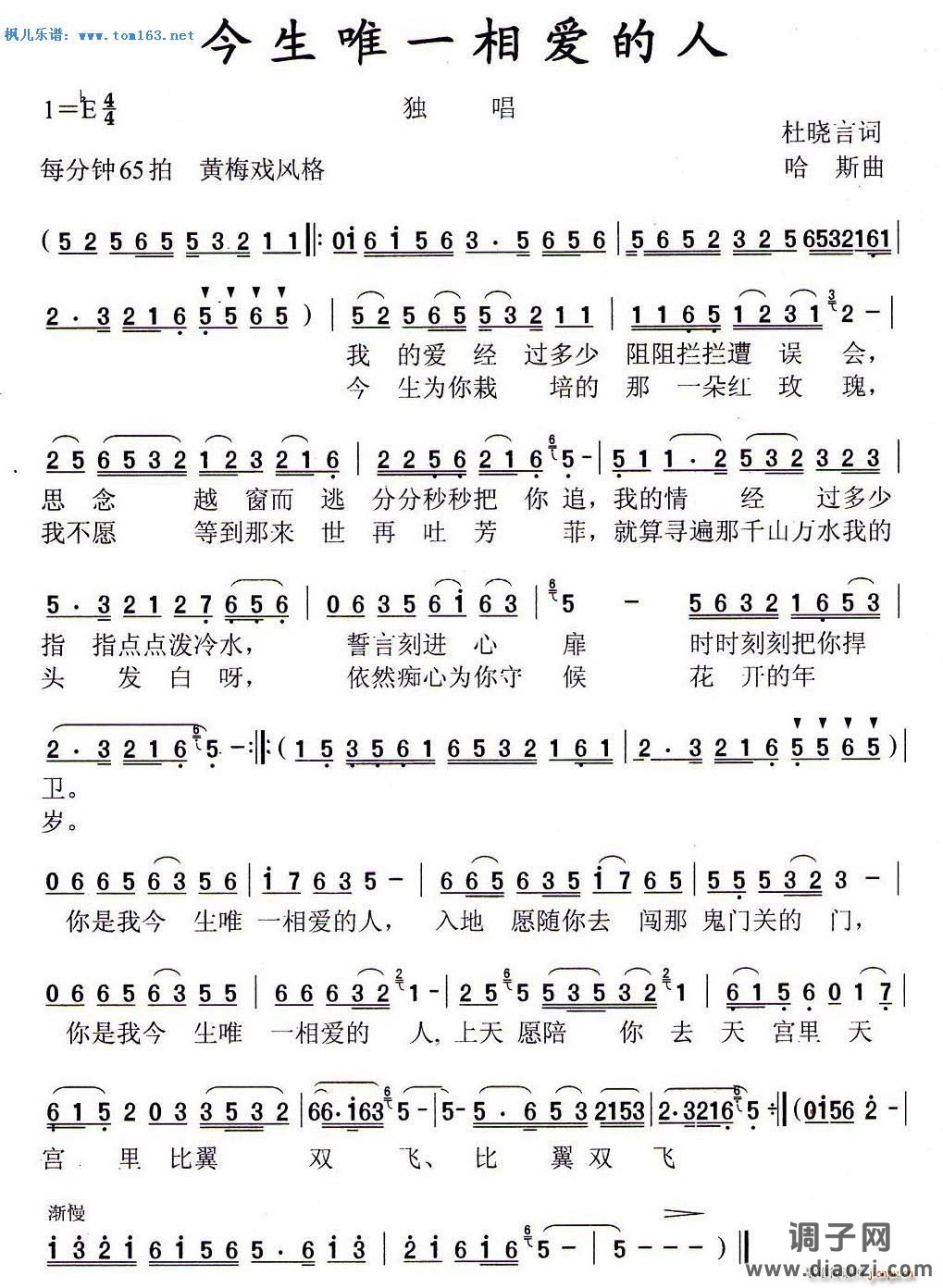 今生唯一相爱的人(黄梅戏)