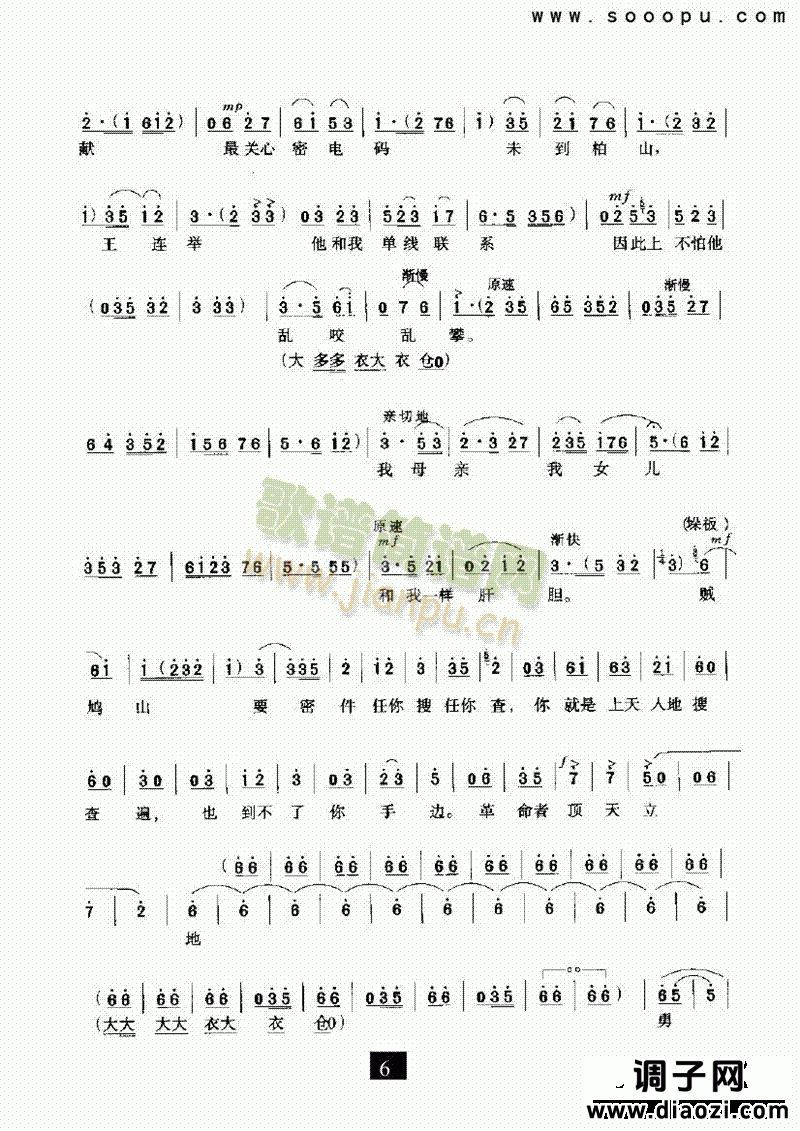 （现代戏）雄心壮志冲云天（红灯记） 其他类 戏曲谱