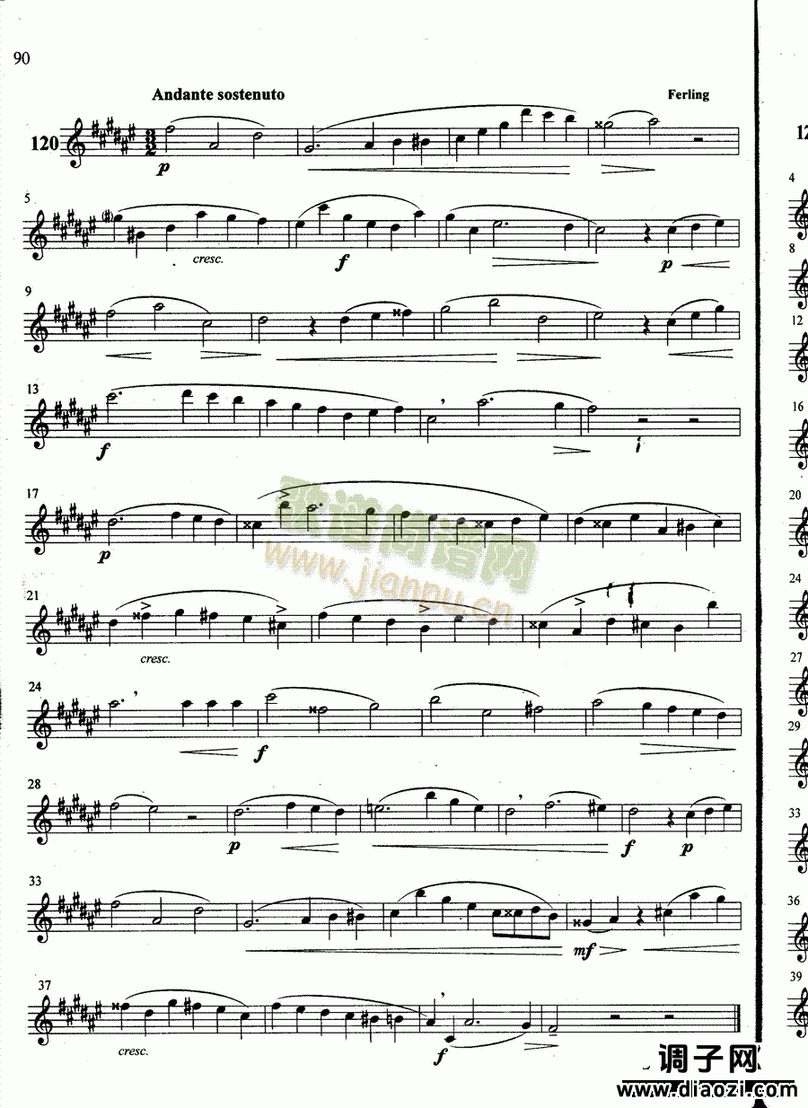 萨克斯管练习曲第100—090页