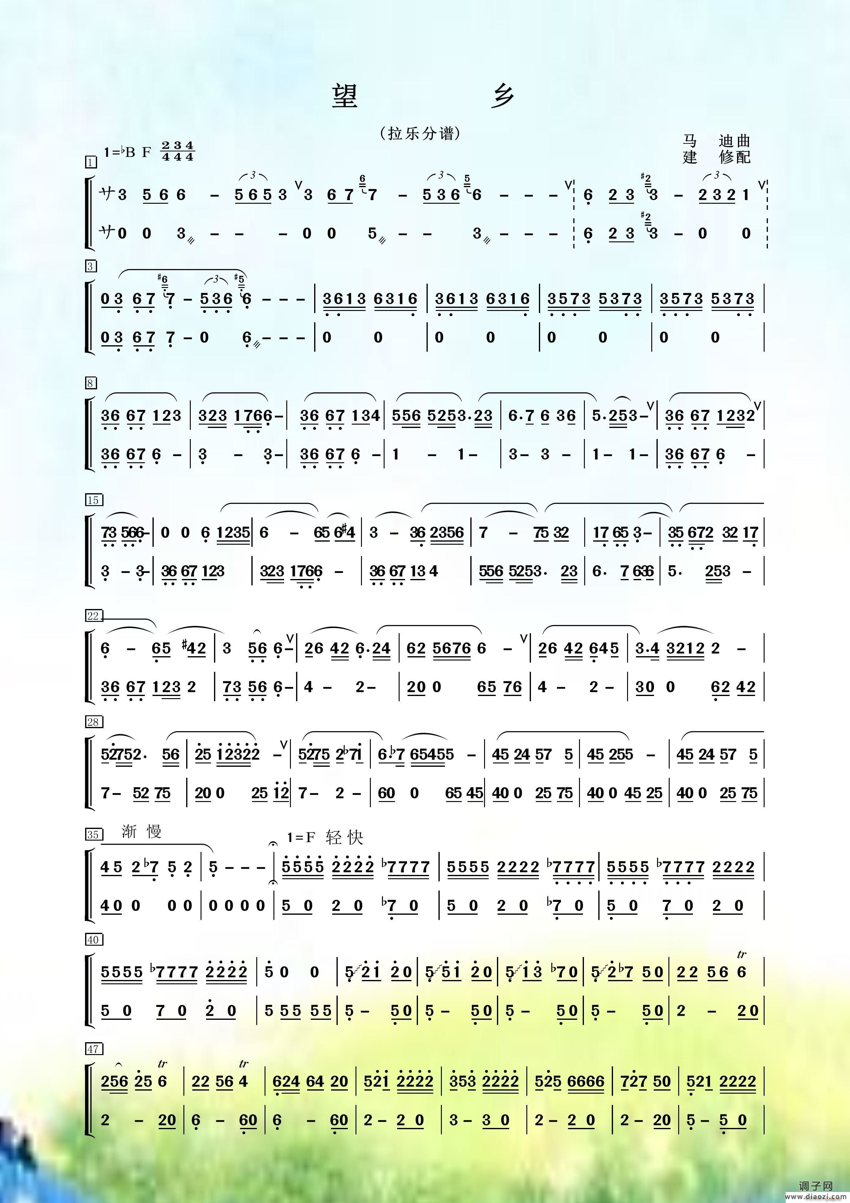 望乡（拉弦分谱）