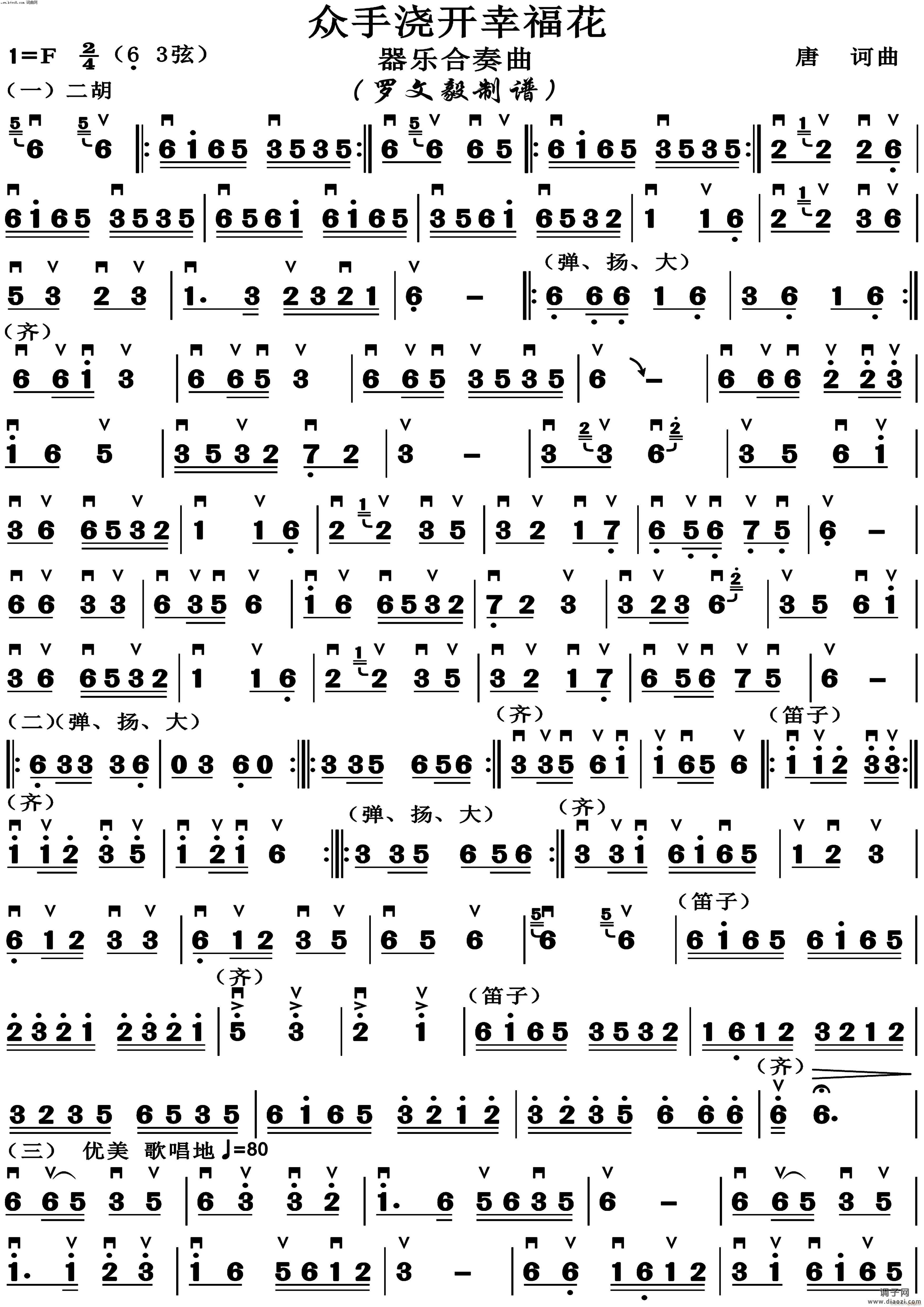 众人浇开幸福花（器乐小合奏）