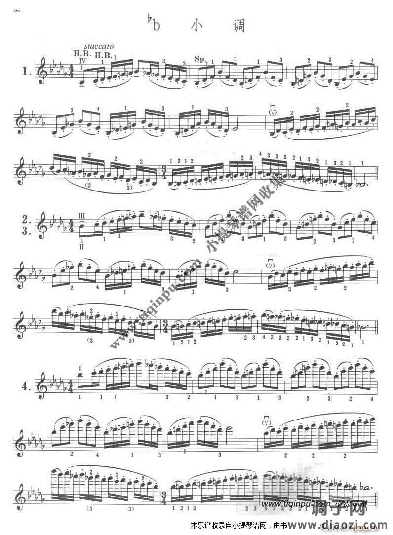 卡尔弗莱什《小提琴音阶体系》降b小调