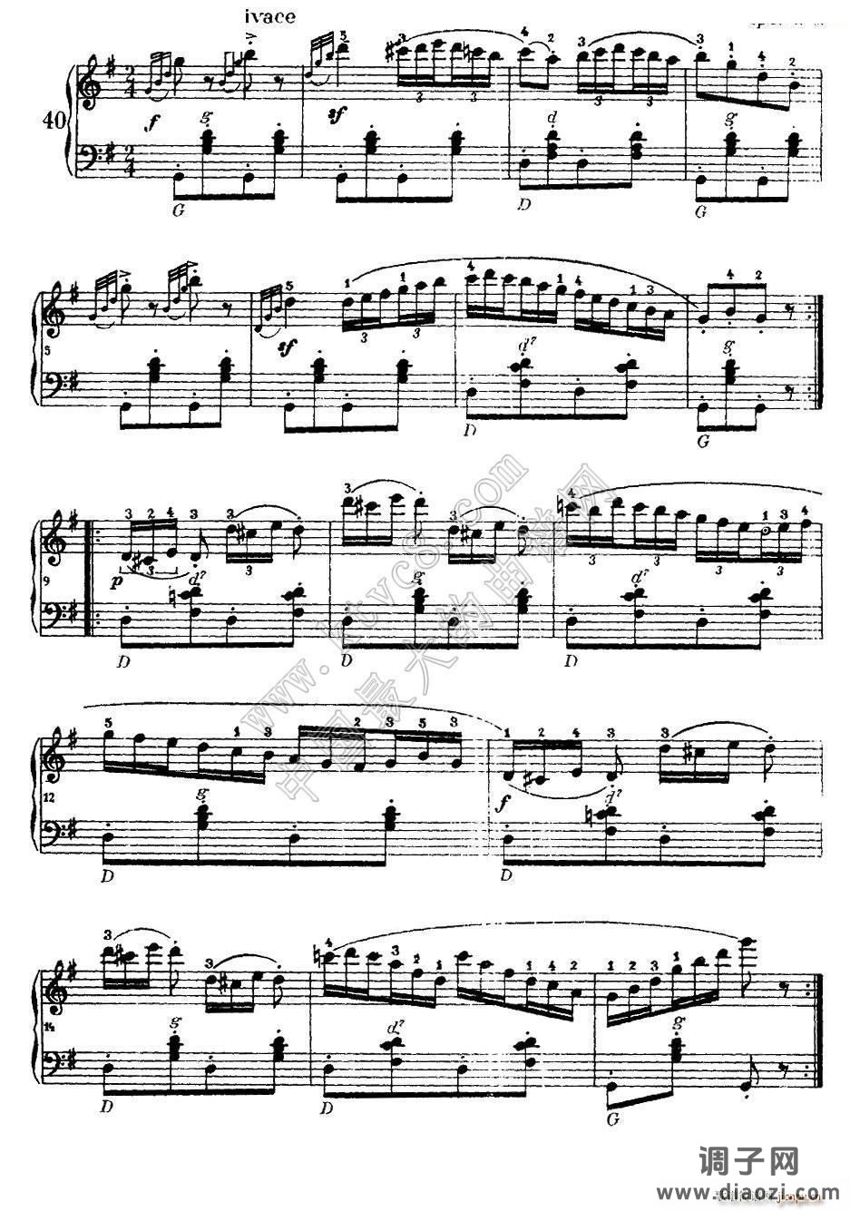 《车尔尼手风琴练习曲集》（第Ⅰ册）（37—44）