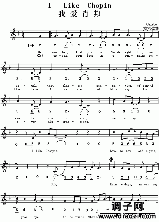 I Like Chopin 我爱肖邦（意、英文歌）