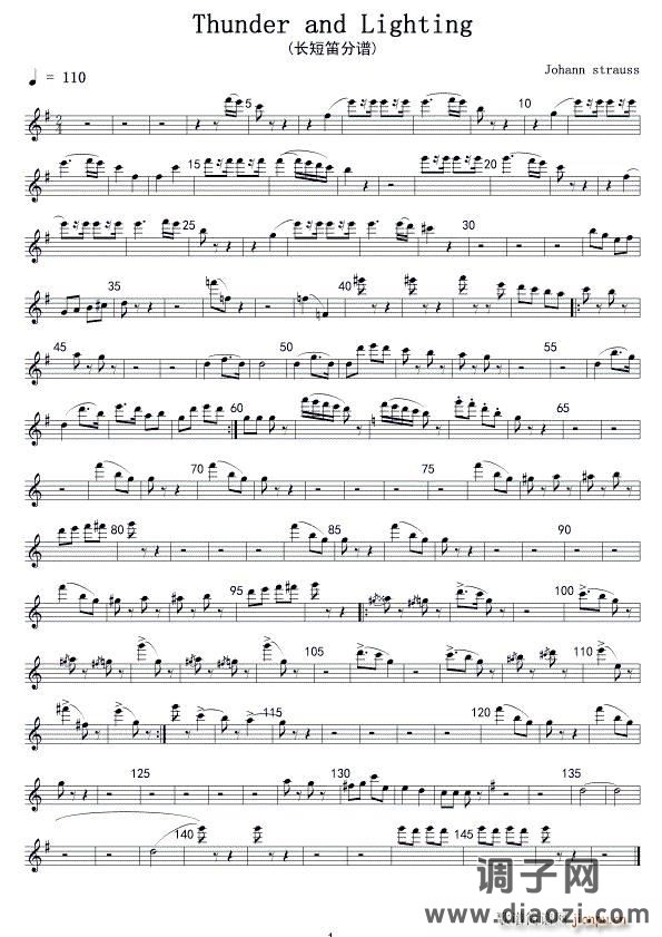 Thunder and Lighting(长笛分谱)笛箫谱