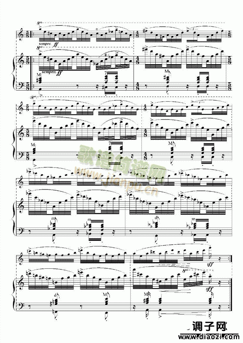 九级乐曲《帕格尼尼主题与变奏》 键盘类 手风琴