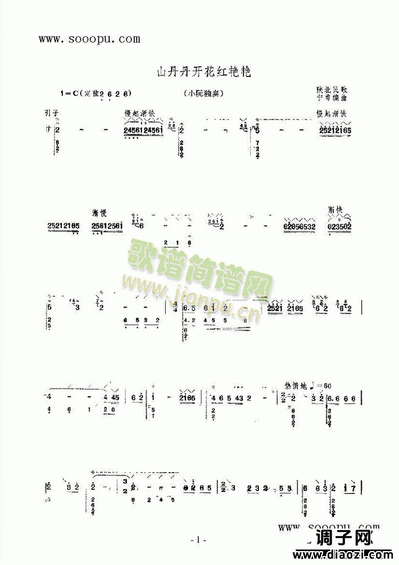 山丹丹开花红艳艳 民乐类 阮