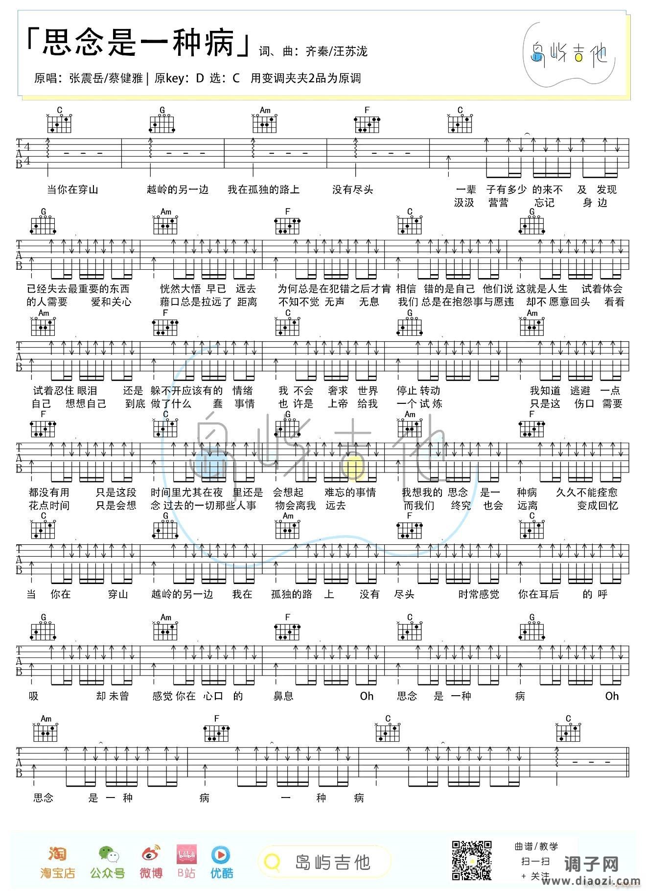 思念是一种病 ( C调 )