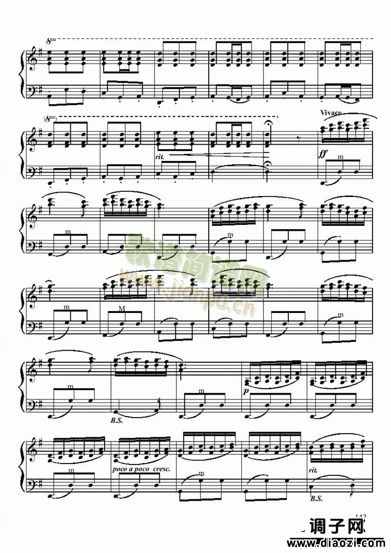 七级乐曲《春到凉山》 键盘类 手风琴