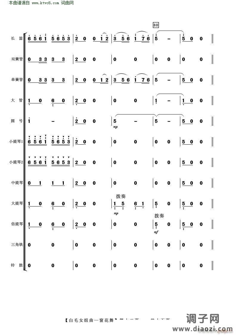 白毛女组曲—窗花舞( 管弦乐 )