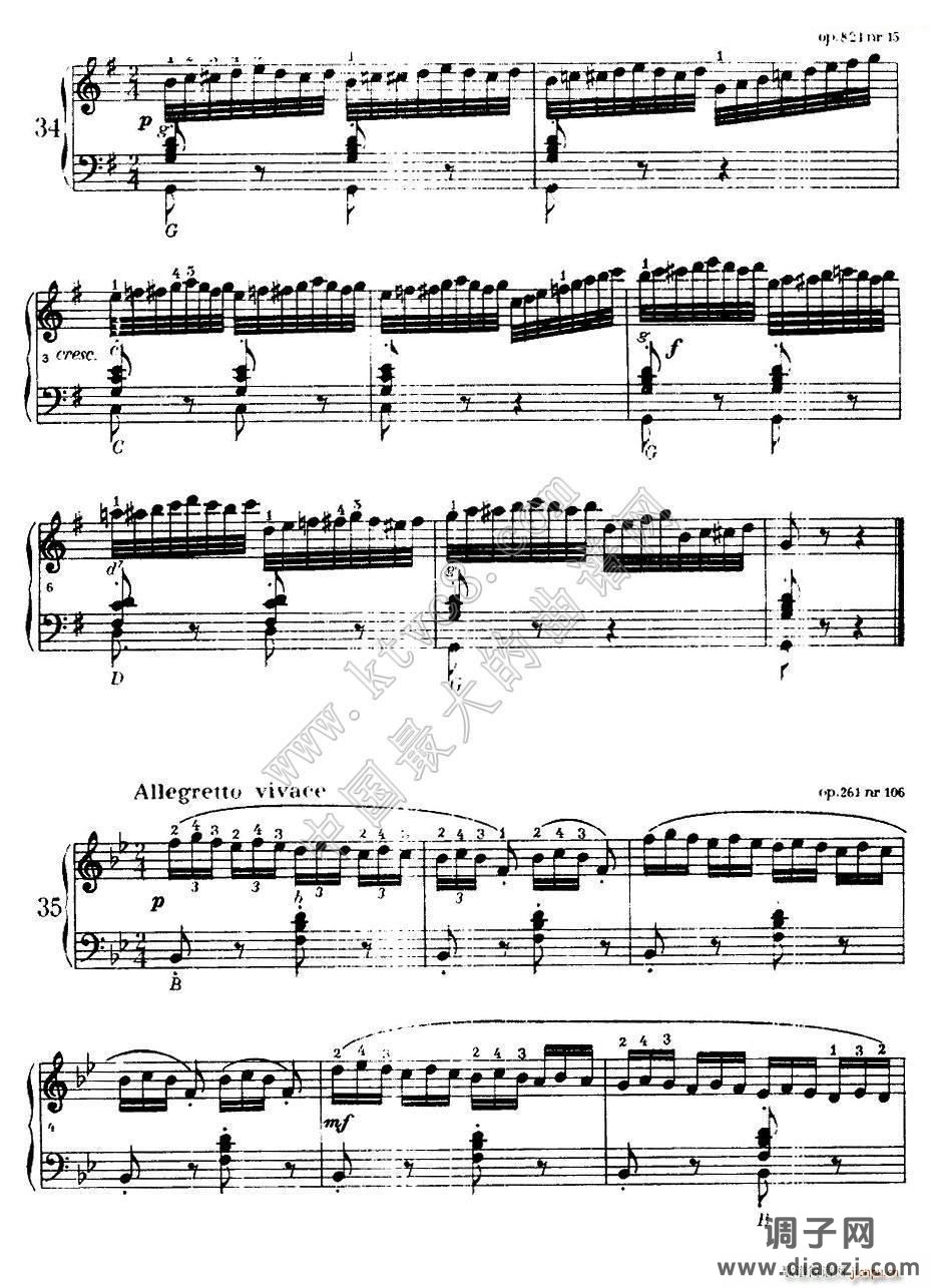 《车尔尼手风琴练习曲集》（第Ⅰ册）（22—36）