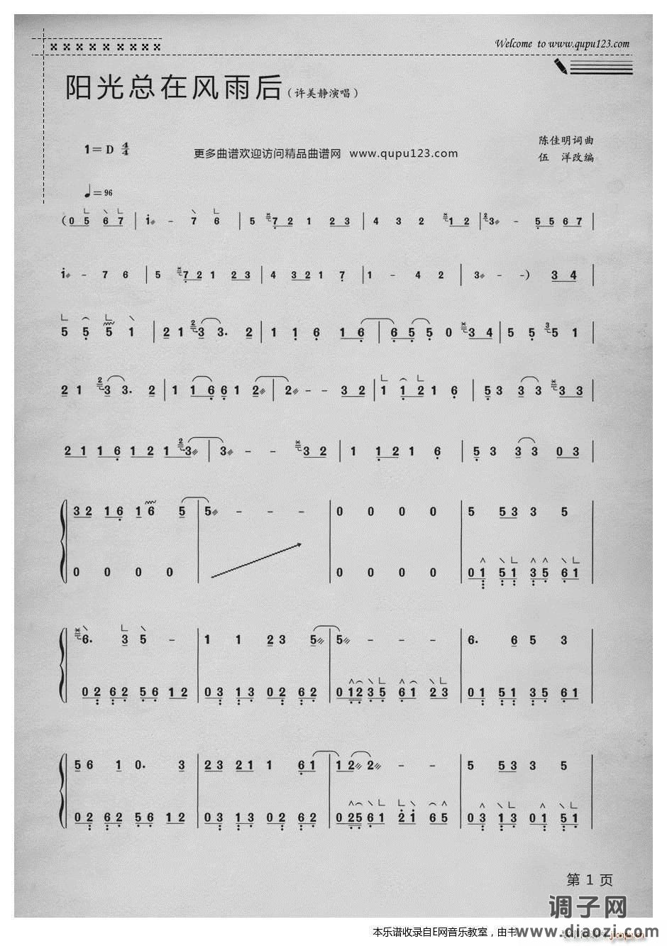 阳光总在风雨后-许美静(古筝 )