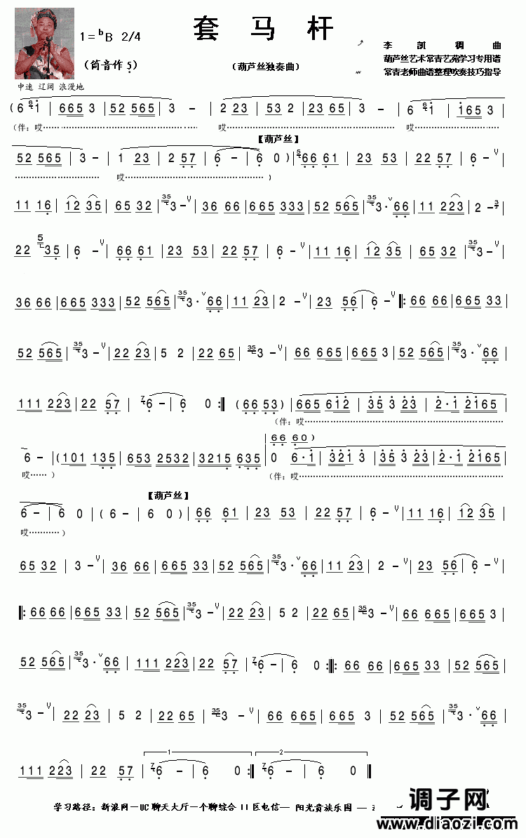 套马杆-葫芦丝谱