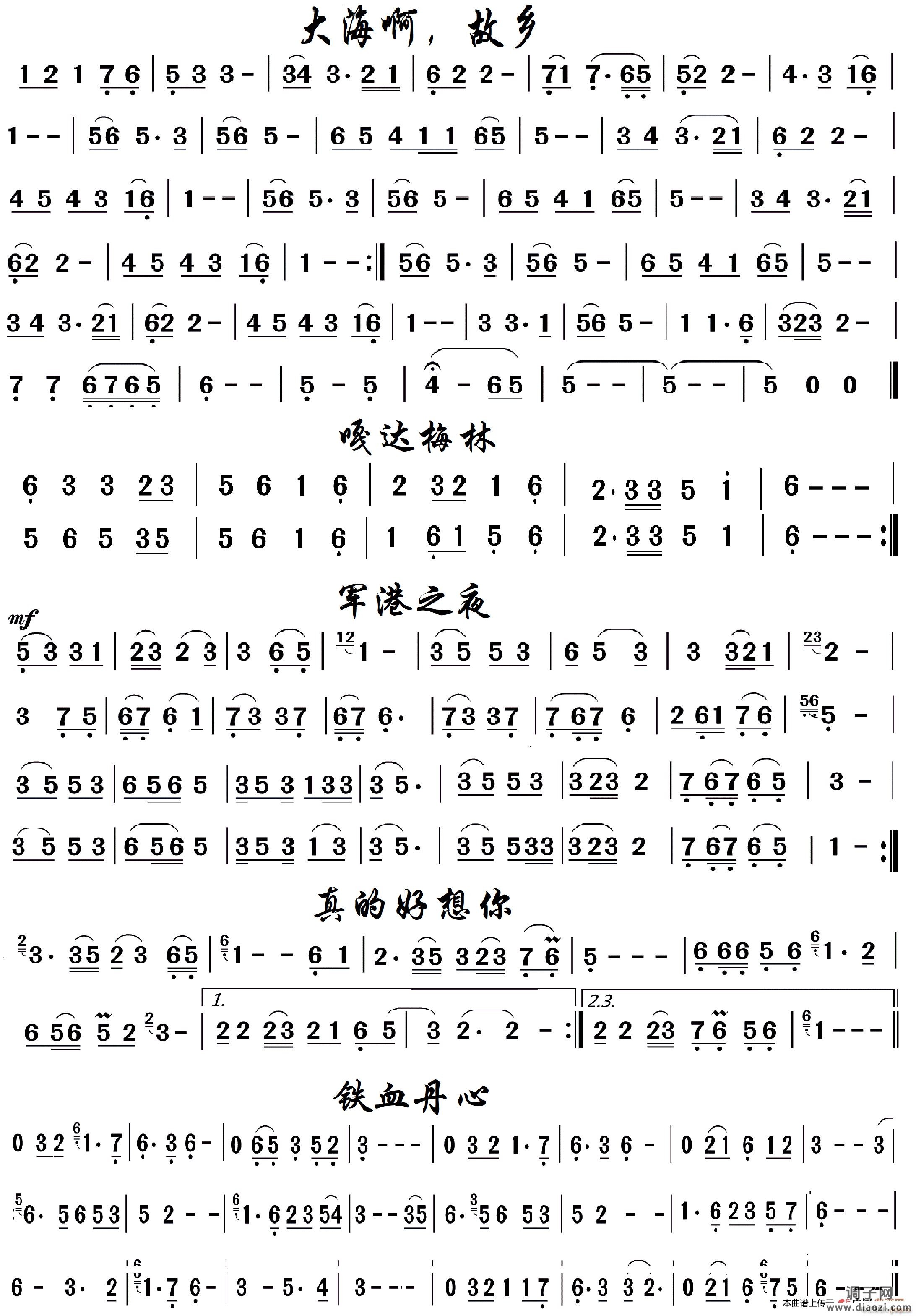 葫芦丝-练习曲02（歌曲5首）