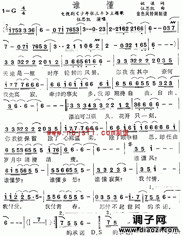 谁懂(《少年张三丰》主题歌)