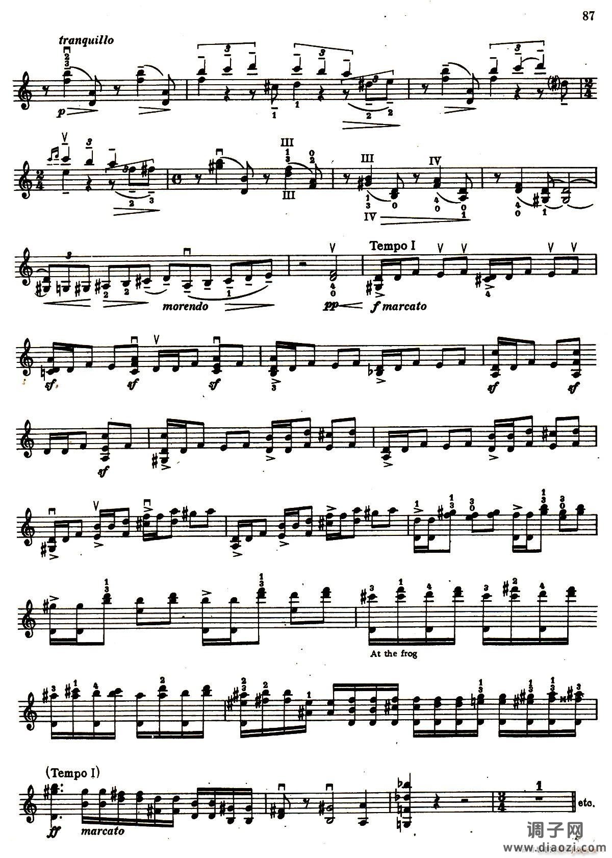 D小调小提琴协奏曲华彩乐段