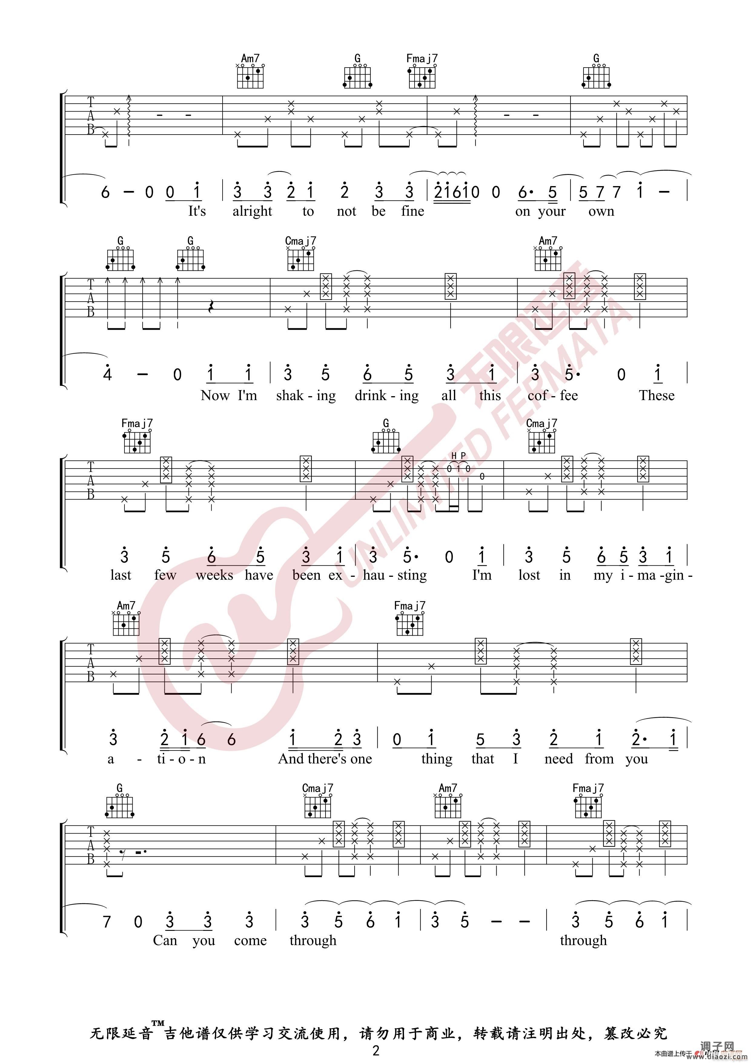 Jeremy Zucker -Comethru （无限延音编配）