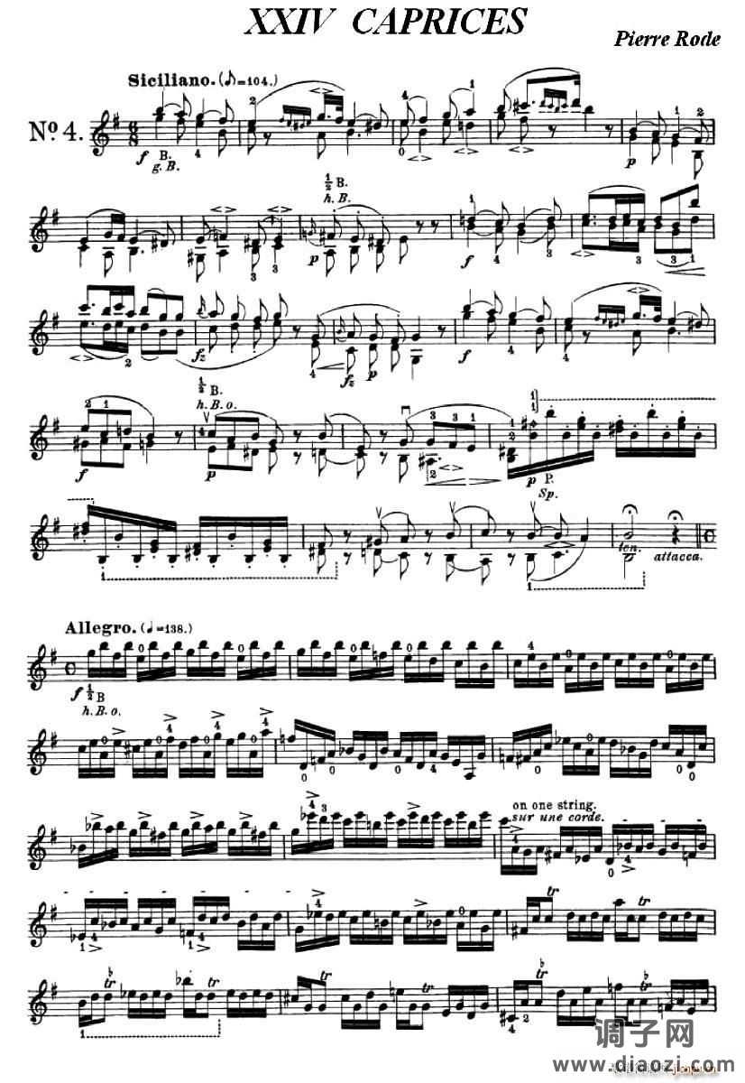 24首小提琴练习曲之4