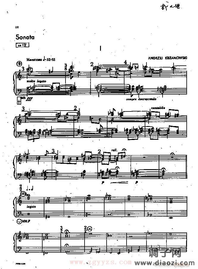 奏鸣曲 克扎诺夫斯基曲1-5-手风琴