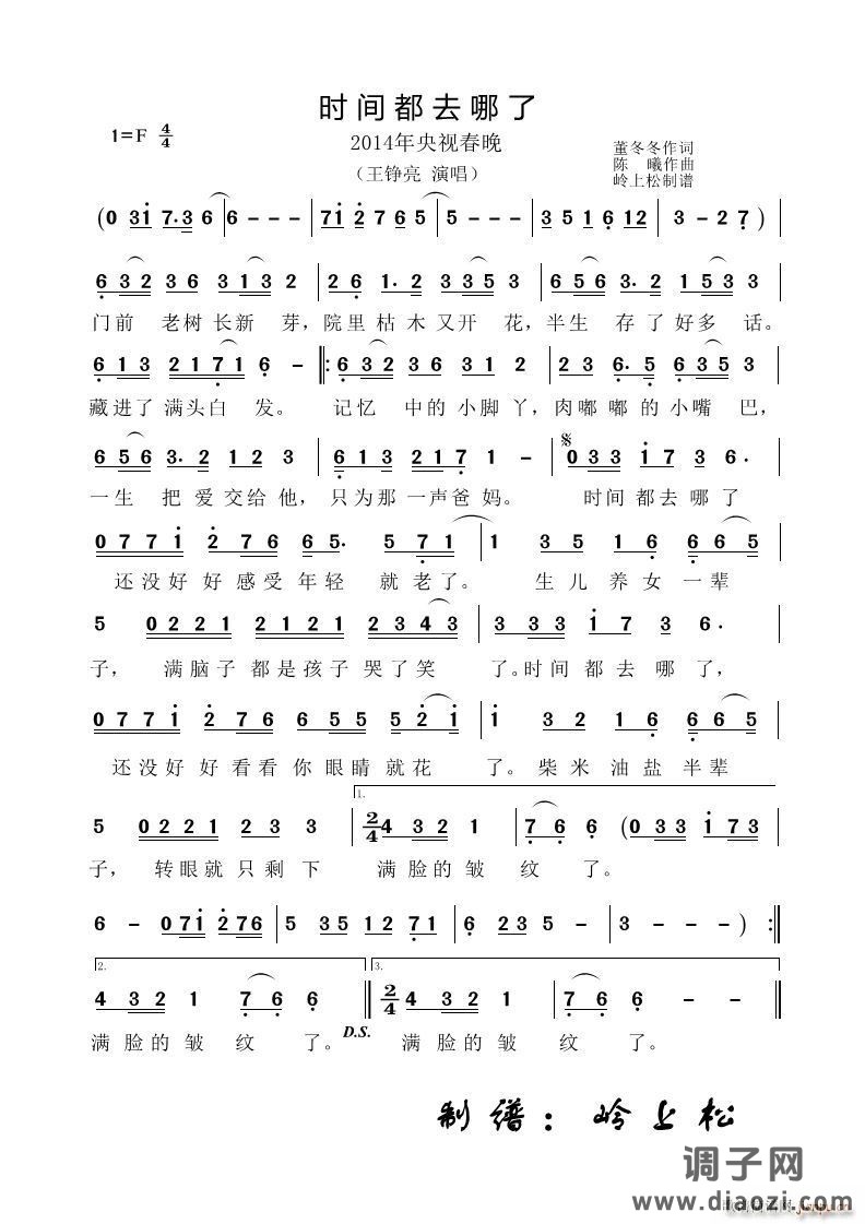 时间都去哪了央视春晚歌曲