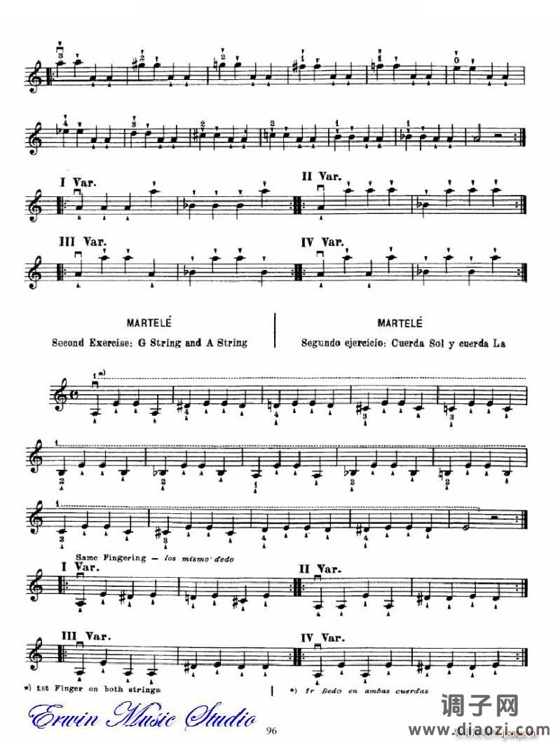 麦亚班克小提琴演奏法第三部分-第二和第三把位的位置6 提琴谱