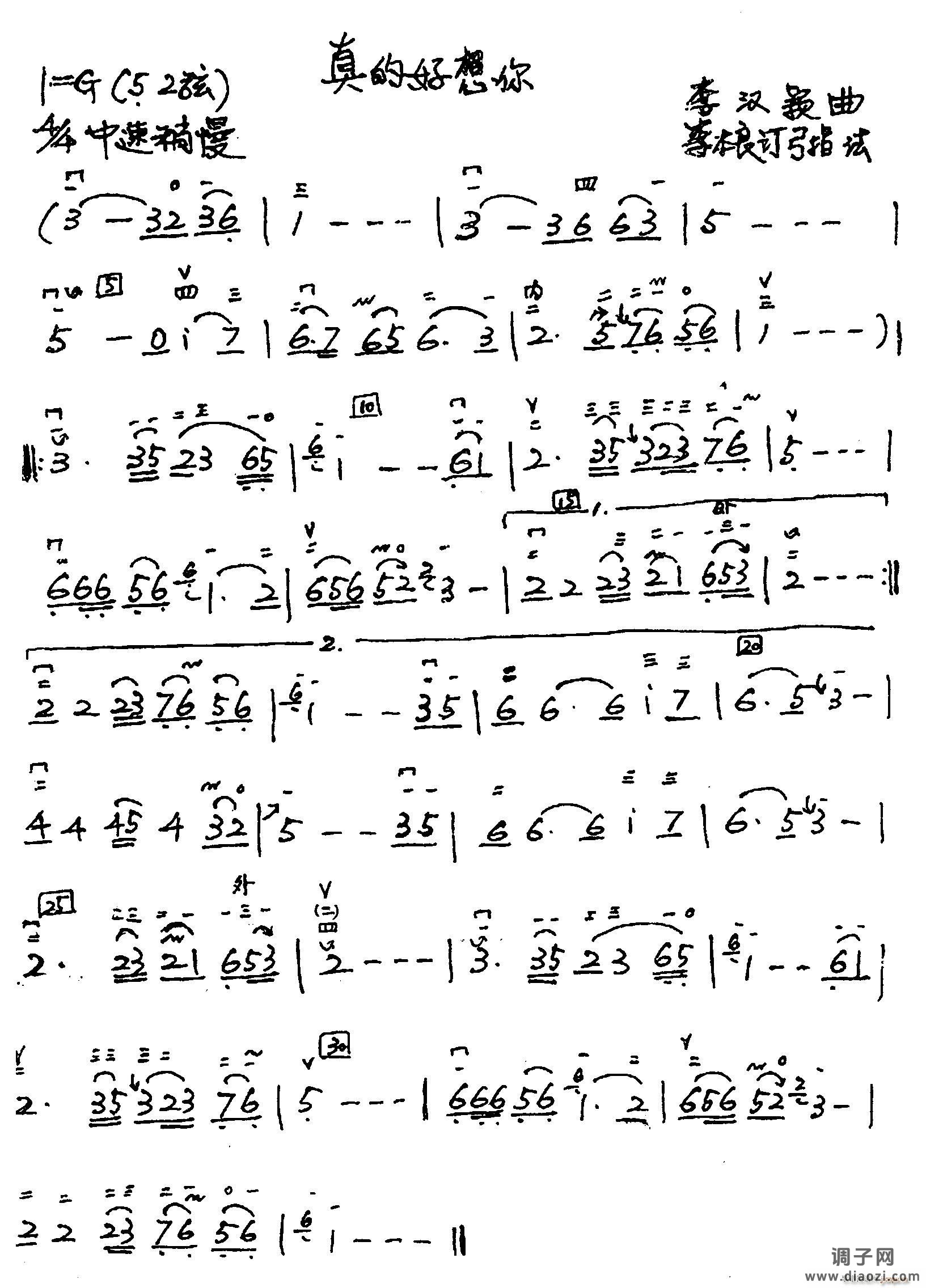 真的好想你（ 李本良订弓指法）