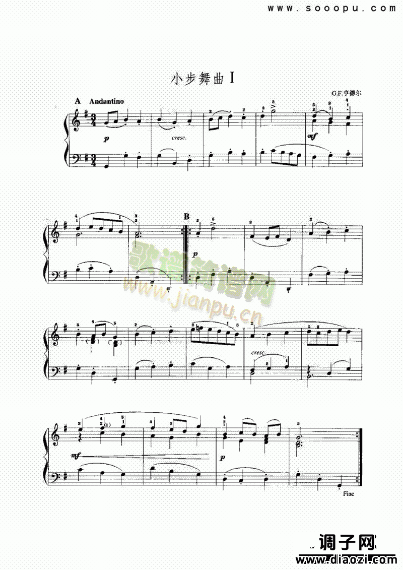 小步舞曲Ⅰ 键盘类 手风琴
