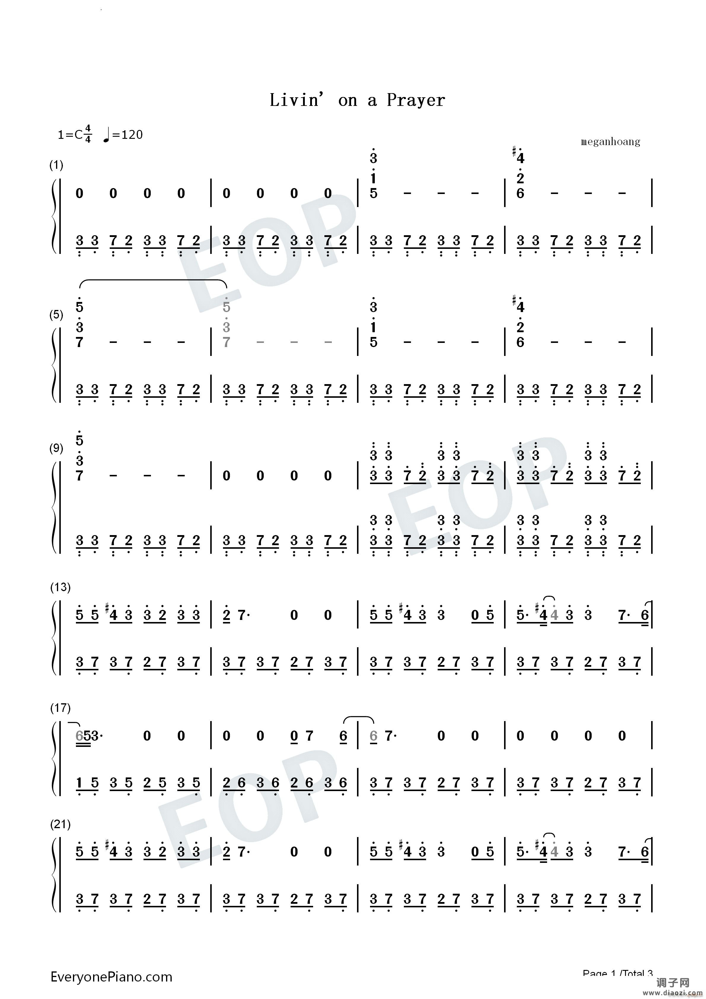 Livin on a Prayer 以祈祷为生简单版