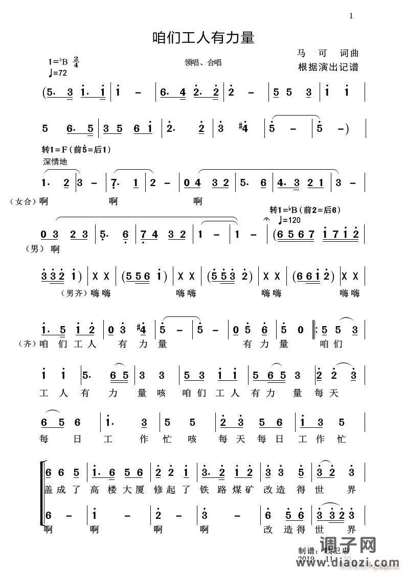 咱们工人有力量(合唱)