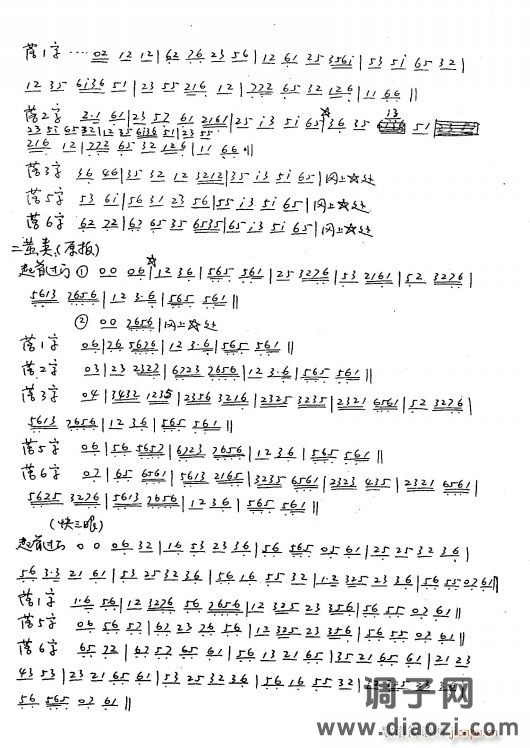 京剧常用过门 2老生花脸老旦 二黄类（手抄本）