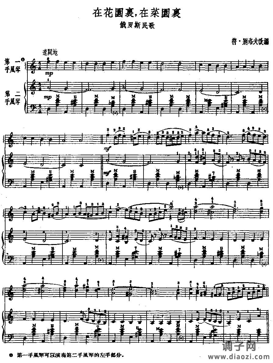 在花园里,在菜园里