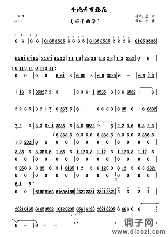 众手浇开幸福花（笛子 ）