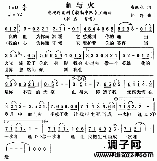 血与火（《特勤中队》主题曲）