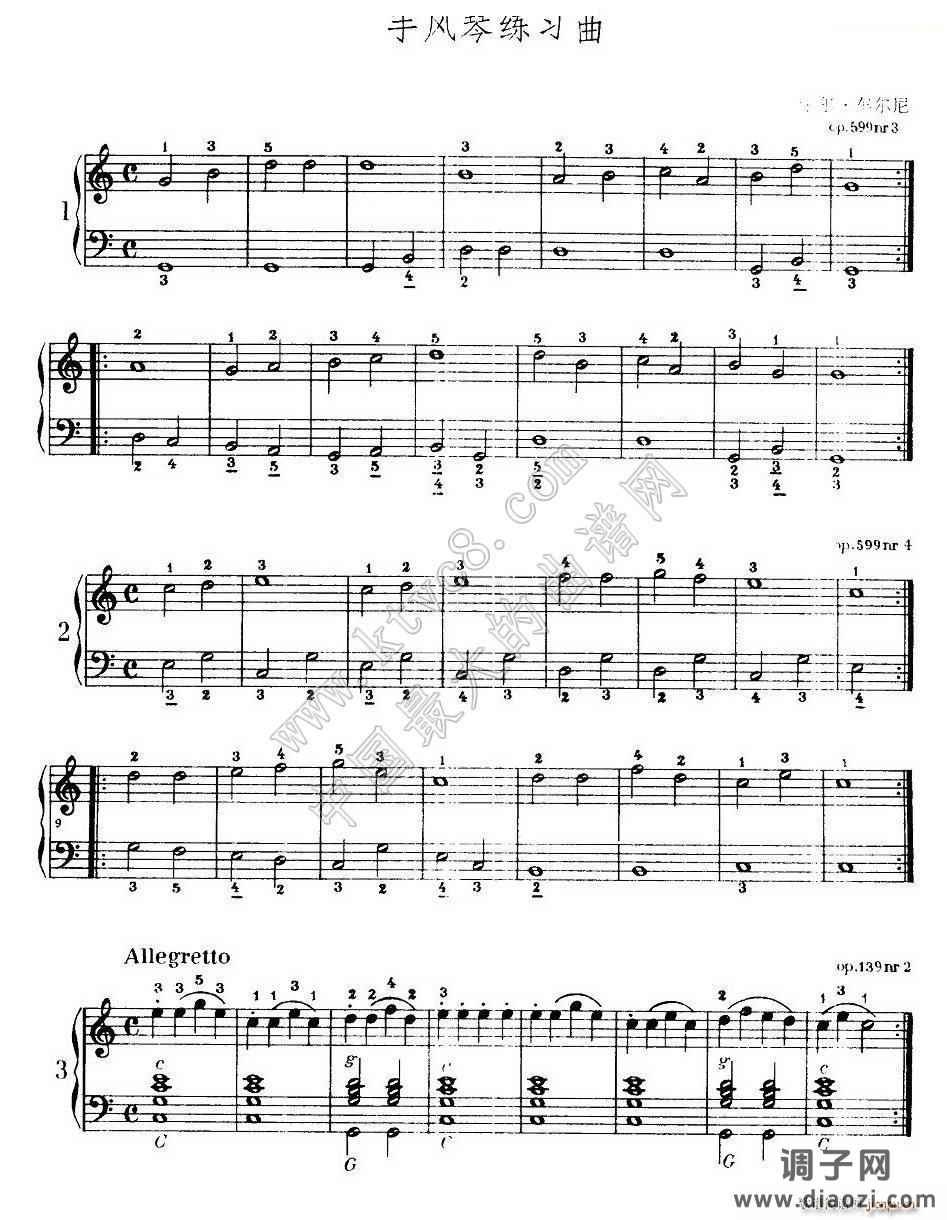 《车尔尼手风琴练习曲集》（第Ⅰ册） （1—9）