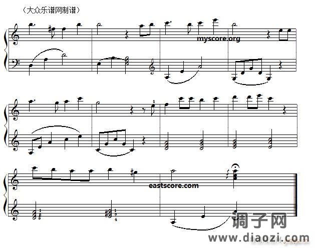 动画片《天空之城》主题曲（儿童钢琴小曲）